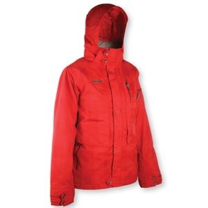 Sims Snowboard Jacket Red Hooded XL Insulated